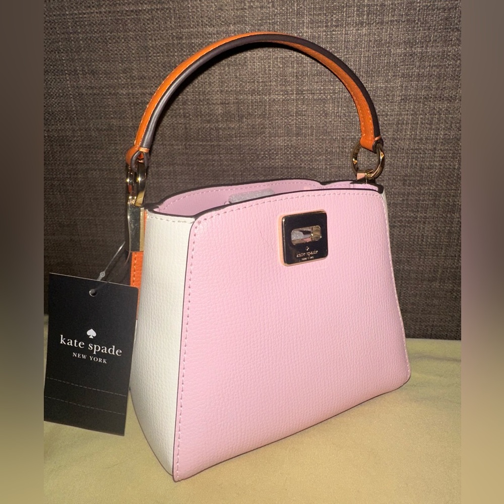 NWT! 🌸 Kate Spade Pink and White Satchel - Picture 2 of 9